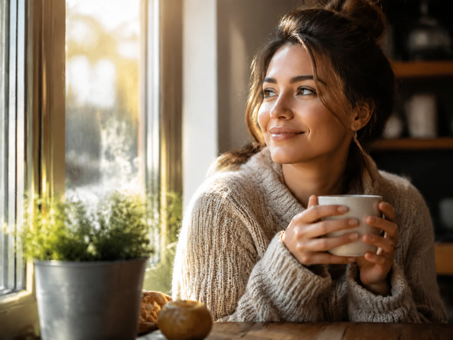 The same lifestyle photo with the text overlay and watermark erased, ready to reuse