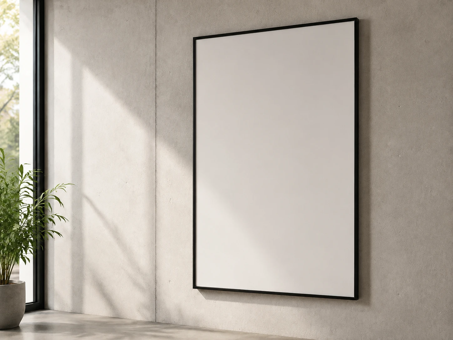 The same poster mockup with the placeholder text stripped out, leaving a blank poster for new copy